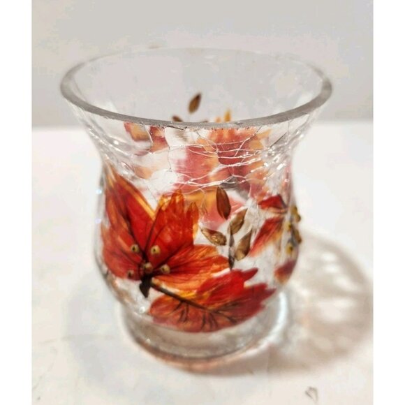 Yankee Candle Autumn Crackle Votive Tea Light Holder Colorful 3.5" Tall by 4" - Picture 6 of 11